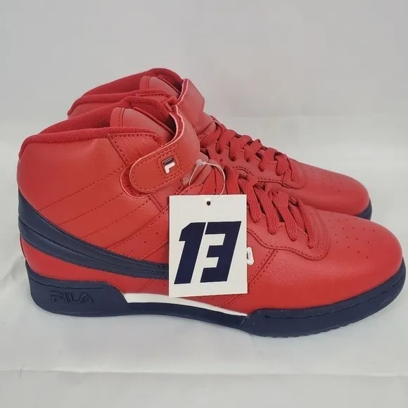 New In Box FILA F-13V Mens Fashion Sneakers Fila Red/Fila Navy/White Choose Size