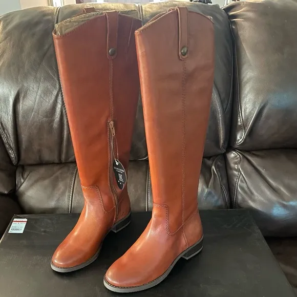 New INC Fawne Leather Boots Size 5 Retail $189