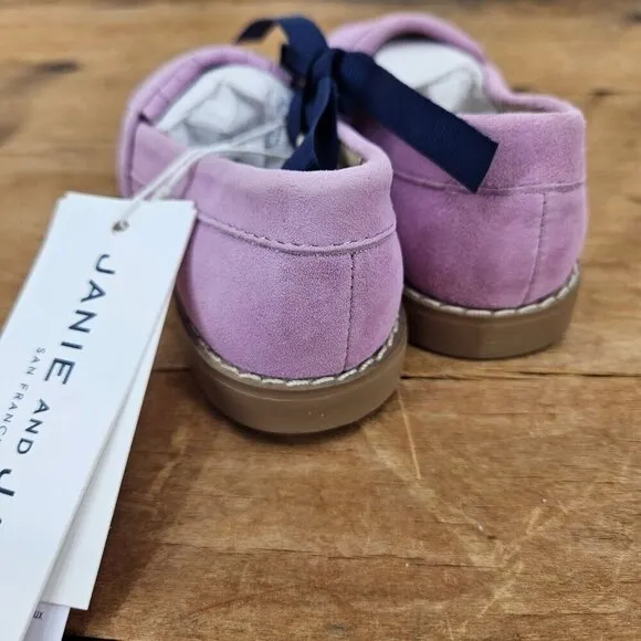 New Janie and Jack Pink Suede Loafers Girls 6 Fringe Leather