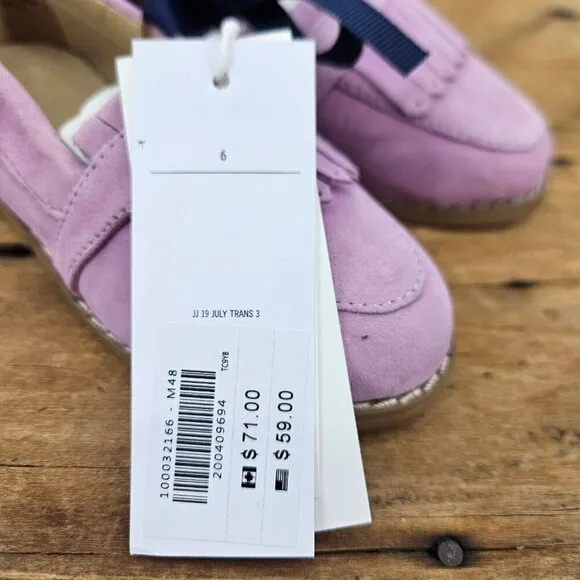 New Janie and Jack Pink Suede Loafers Girls 6 Fringe Leather
