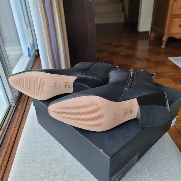 New! J.Crew sz 9.5 Women's Black Leather Western Boots AQ767