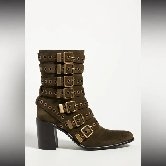 New Jeffrey Campbell Buckled Suede Boots