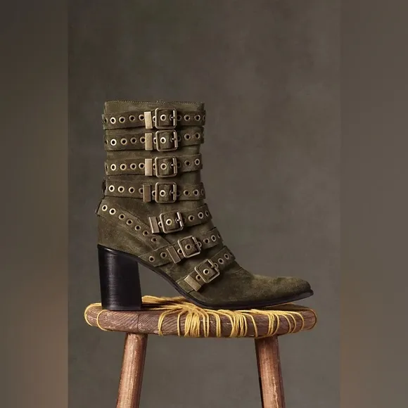 New Jeffrey Campbell Buckled Suede Boots