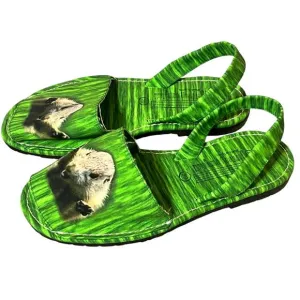 NEW Jeffrey Campbell Sandals Groundhog Prairie Dog •38/7• Green Fabric Shoes