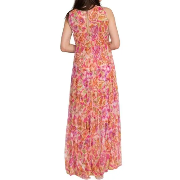 NEW JOHNNY WAS loran tiered maxi dress in fabiola