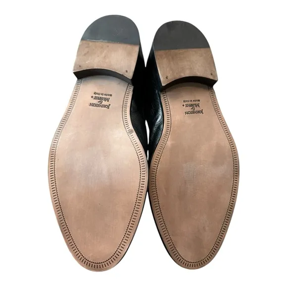 New Johnston &amp; Murphy Cellini Men's Detente Black Loafers Dress Shoes 12  12W