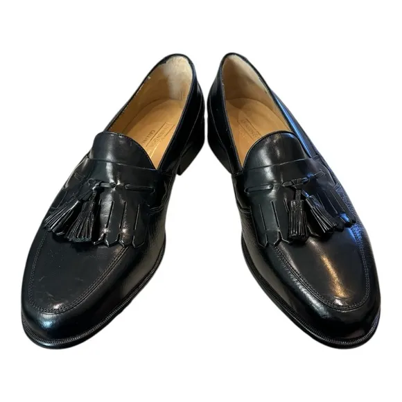 New Johnston &amp; Murphy Cellini Men's Detente Black Loafers Dress Shoes 12  12W