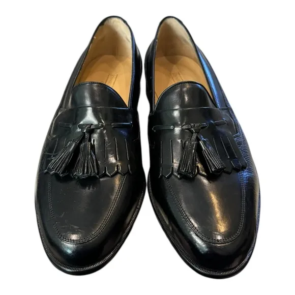 New Johnston &amp; Murphy Cellini Men's Detente Black Loafers Dress Shoes 12  12W