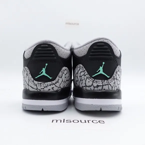 NEW Jordan 3 Retro Sneakers DM0968-031 Black/Green Glow