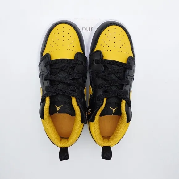 NEW Jordan Retro 1 Low EasyOn Sneakers DR9747-072 Black/Yellow