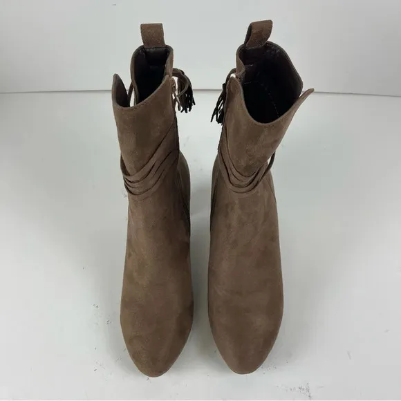 NEW Journee Collection Zuri Ankle Boots Brown Womens 8.5 Heeled Faux Suede