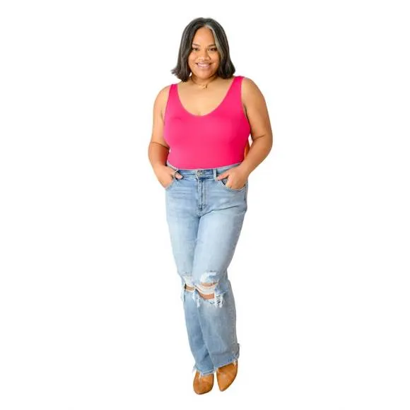 NEW JUDY BLUE high rise 90's straight jeans in light wash