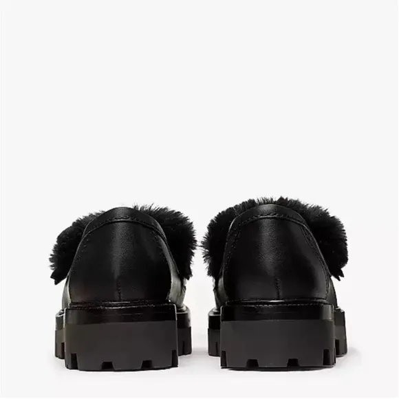 New! Kate Spade Posh Winter Fur Loafers in Black Sz 8.5‎ $278