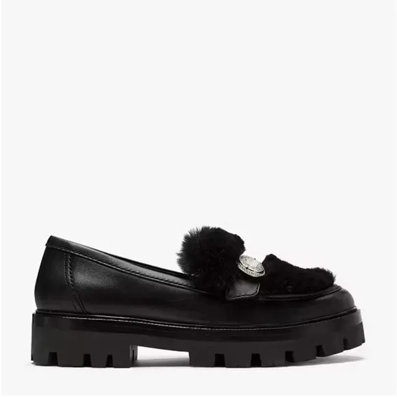 New! Kate Spade Posh Winter Fur Loafers in Black Sz 8.5‎ $278