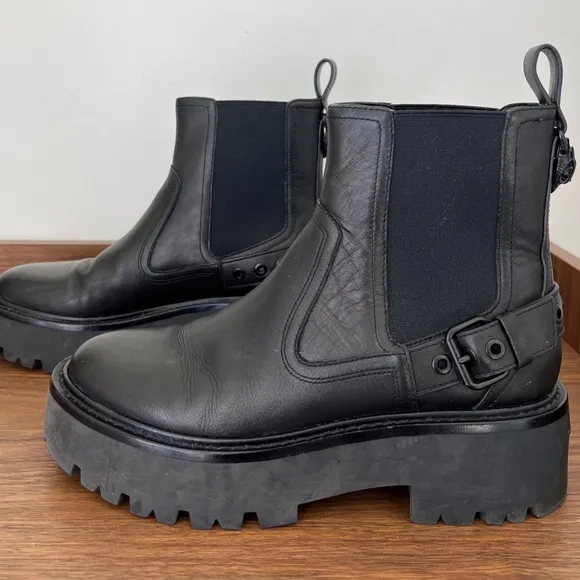 NEW Kurt Geiger Black Matilda Chelsea Slip On Boots size 37