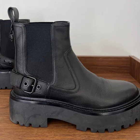 NEW Kurt Geiger Black Matilda Chelsea Slip On Boots size 37