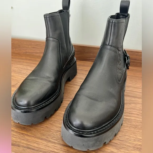 NEW Kurt Geiger Black Matilda Chelsea Slip On Boots size 37