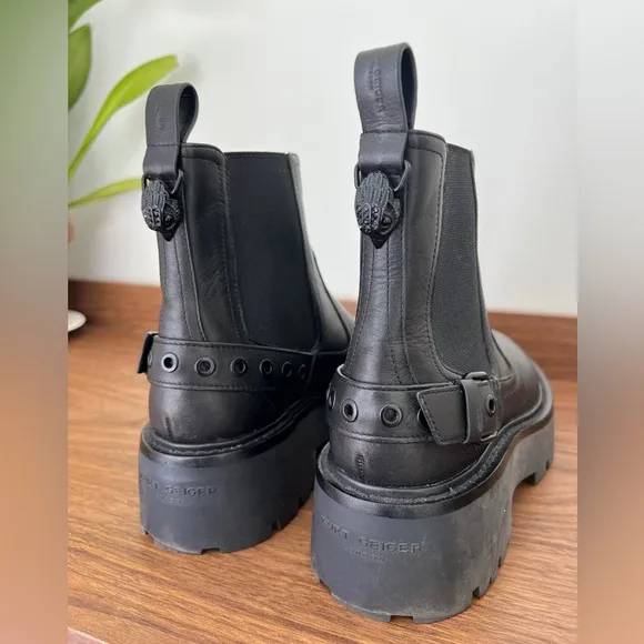 NEW Kurt Geiger Black Matilda Chelsea Slip On Boots size 37