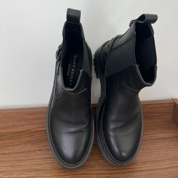 NEW Kurt Geiger Black Matilda Chelsea Slip On Boots size 37