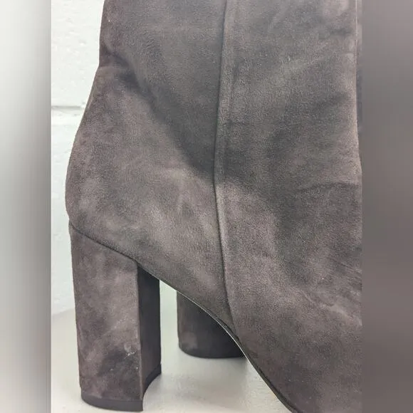 NEW L'AGENCE Theodora II Suede ankle brown Boots pointed-toes sz 38.5