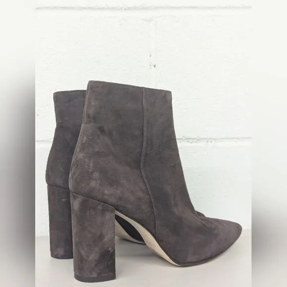 NEW L'AGENCE Theodora II Suede ankle brown Boots pointed-toes sz 38.5