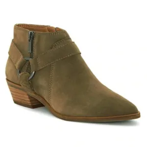 NEW Lucky Brand Enitha Suede Braided Leather Harness Ankle Boots