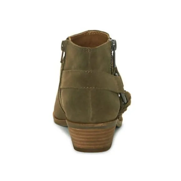 NEW Lucky Brand Enitha Suede Braided Leather Harness Ankle Boots