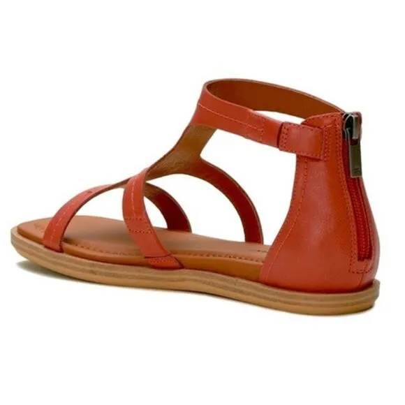 NEW Lucky Brand Nayda Caged Sandals Women's Size 8.5 M Flat Cognac Zip Spice