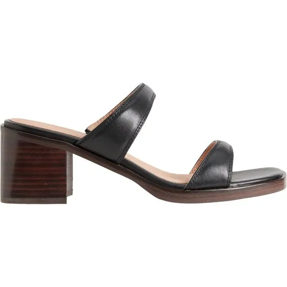 NEW MADEWELL Ora Double-Strap Sandals - Leather For Women True Black 462sn