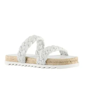 New Marc Fisher LTD Jaimee white flip flop leather sandals braid size 7