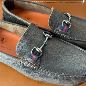 New Martin Dingman Bermuda Pebble Grain Horse Bit Loafers Size 10