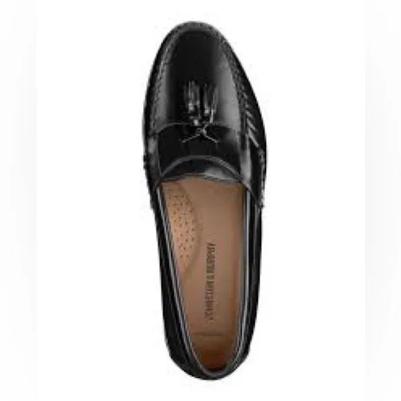 NEW!! Men’s Johnston &amp; Murphy Hayes Tassel Loafers Black Leather Size 9.5W