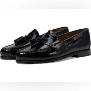 NEW!! Men’s Johnston &amp; Murphy Hayes Tassel Loafers Black Leather Size 9.5W