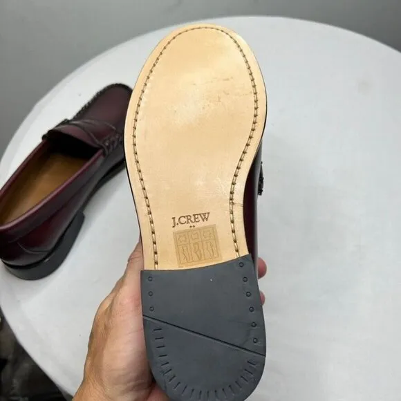 NEW Mens Size 7 J.Crew Penny Loafers in Wine BS114 $198