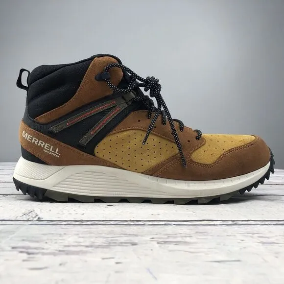 New Merrell Men's Wildwood Mid Leather WP Boots LB3 Spice J068033 Size 14 No Box