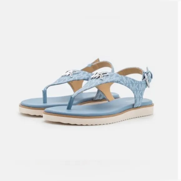 New! Michael kors jilly flat sandals, Chambray Size 9.5 (Authentic)