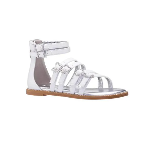 NEW NINA girl's brie sandals in white