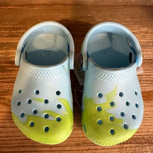 New‎ NWT Little Kids Crocs Classic Ombre Blue Sandals Clogs Shoes Size 5 C