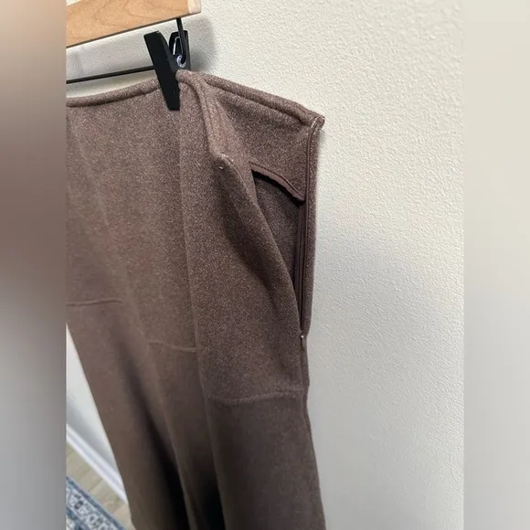 NEW OGL CashSoft Wool-like Flared Maxi Skirt in Heather Brown Women’s XL Elegant