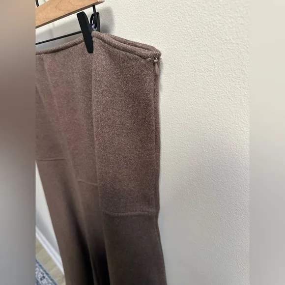 NEW OGL CashSoft Wool-like Flared Maxi Skirt in Heather Brown Women’s XL Elegant
