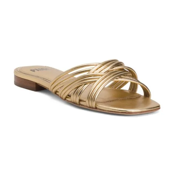 NEW PAIGE Leather Dina Flat Sandals for women 864tn