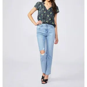 NEW PAIGE stella straight jean in gnarly destructed
