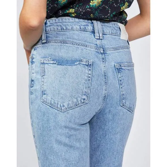 NEW PAIGE stella straight jean in gnarly destructed