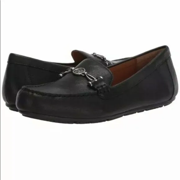 NEW Patricia Nash Black Trevi Slip On Leather Moc Casual Loafers Size 6