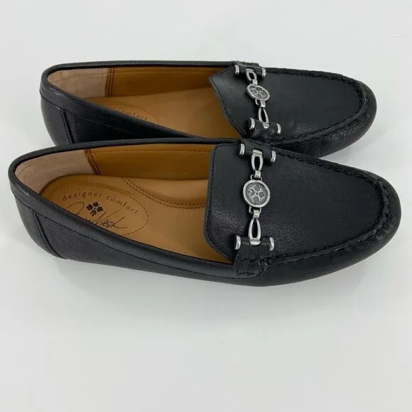 NEW Patricia Nash Black Trevi Slip On Leather Moc Casual Loafers Size 6