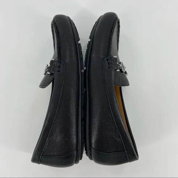 NEW Patricia Nash Black Trevi Slip On Leather Moc Casual Loafers Size 6