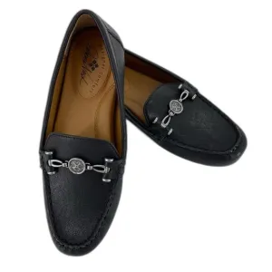 NEW Patricia Nash Black Trevi Slip On Leather Moc Casual Loafers Size 6