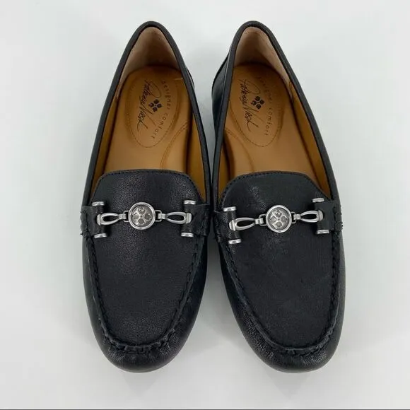 NEW Patricia Nash Black Trevi Slip On Leather Moc Casual Loafers Size 6