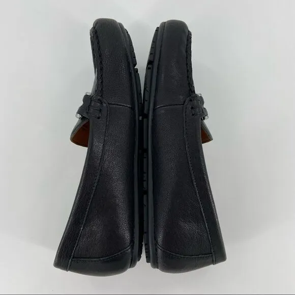 NEW Patricia Nash Black Trevi Slip On Leather Moc Casual Loafers Size 6