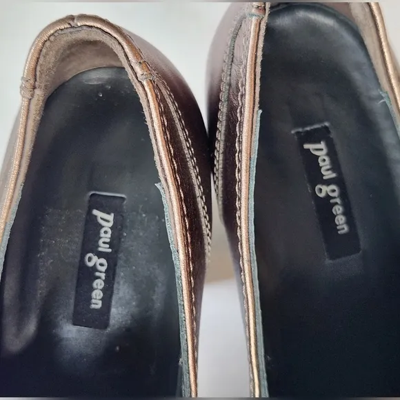 New! || PAUL GREEN || Nina bronze loafer, stacked heel, size 8